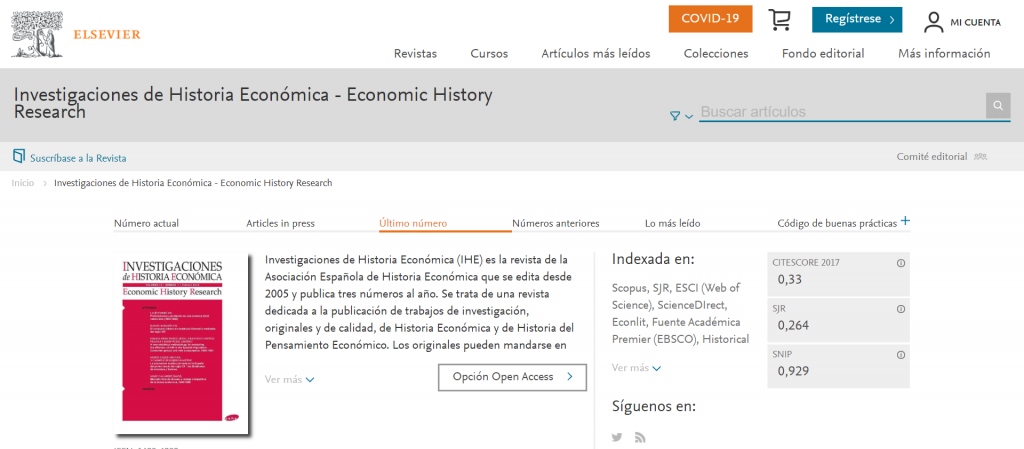 Investigaciones de Historia Económica - Economic History Research